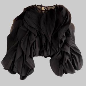Souk & Sepia Amazing Black Ruffle Top!  NWT
